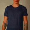 Men's Intimissimi Blue Linen Short-Sleeve Shirt