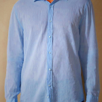 Light Blue Intimissimi Linen Cotton Shirt for Men