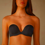 Women's Intimissimi Monica Bandeau Bra in Black Ultralight Microfiber