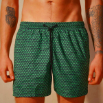 Men's Intimissimi Micro Leaf Print Swimwear Black