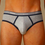 Light Grey/Blue Intimissimi Men's Stretch Supima® Cotton Underwear with Logo