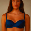 Women's Intimissimi Sofia Balconette Silk Bra in Blue