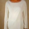 Women's Intimissimi Ribbed Cotton Bateau Neck Long Sleeve Top White
