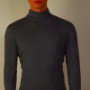 Grey Intimissimi High-Neck Merino Wool Top for Men