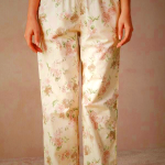 Women's Intimissimi Scent of Roses Cotton Pajama Pants Multicolor/White