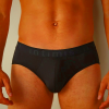 Men's Intimissimi Black Microfiber Underwear with Logo Detail