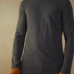 Deep Grey Intimissimi Men's High-Neck Modal-Cashmere Top