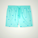 Men's Light Turquoise/Green/Dark Grey Intimissimi Embroidered Shark Swimwear