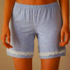 Women's Intimissimi Modal Shorts with Lace Details - Light Blue