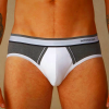 Intimissimi Men's Two-Tone Stretch Supima® Cotton Underwear White/Deep Grey