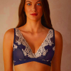 Womens Intimissimi Pretty Flowers Lara Triangle Clothing Deep Blue / Light Yellow