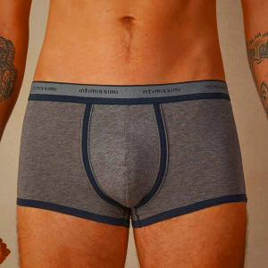 Men's Intimissimi Supima Cotton Underwear Deep Grey Blue Logo