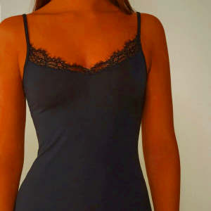 Women's Intimissimi Modal Cashmere Lace Top Black