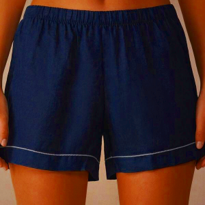 Women's Intimissimi Yacht Night Linen Shorts Blue