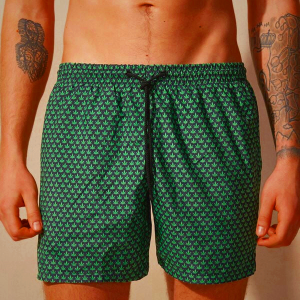 Men's Intimissimi Micro Leaf Print Swimwear Black