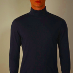 Blue Intimissimi High-Neck Merino Wool Top for Men