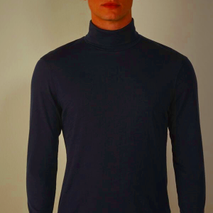 Blue Intimissimi High-Neck Merino Wool Top for Men