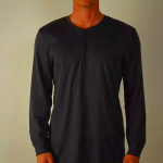 Black Mens Intimissimi Supima Interlock Long-Sleeve Top