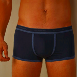 Blue Intimissimi Stretch Supima® Cotton Shorts with Logo Detail