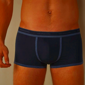 Blue Intimissimi Stretch Supima® Cotton Shorts with Logo Detail