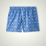 Men's Intimissimi Blue Majolica Print Swimwear White/Blue