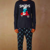 Blue Intimissimi Smurfs Cotton Men's Pajamas - Full Length