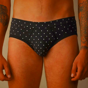 Men's Intimissimi Dotted Stretch Supima Cotton Underwear Black
