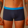 Black/Blue Intimissimi Microfiber Logo Shorts for Men