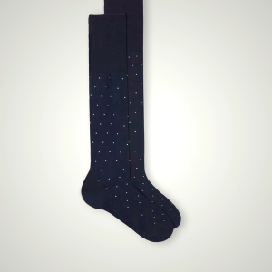 Blue Intimissimi Men's Long Patterned Lisle Cotton Socks