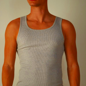 Light Grey Intimissimi Ribbed Supima Cotton Men's Clothing