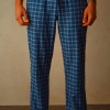 Men's Intimissimi Check Pattern Full Length Pajama Pants Blue