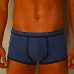 Blue Intimissimi Stretch Supima® Cotton Shorts with Logo Detail for Men