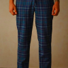 Men's Intimissimi Full-Length Plaid Pajama Pants Green Blue