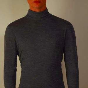 Grey Intimissimi High-Neck Merino Wool Top for Men