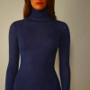 Women's Intimissimi Modal Cashmere High-Neck Top Blue