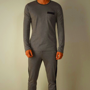 Deep Grey Mens Intimissimi Supima® Cotton Pajama Set