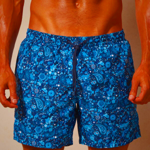 Blue Intimissimi Paisley Print Men's Swimwear - Style 4793RW