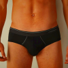 Black/Deep Grey Intimissimi Supima Cotton Men's Underwear with Visible Elastic