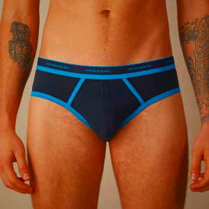 Intimissimi Stretch Supima Cotton Men's Underwear Blue with Logo