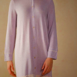Women's Intimissimi Pretty Flower Open Front Nightshirt - Purple/White