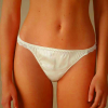 Women's Intimissimi Silk and Lace G-String Panties White