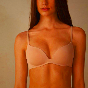 Beige Women's Intimissimi Gioia B Cup Microfiber Super Push-Up Bra