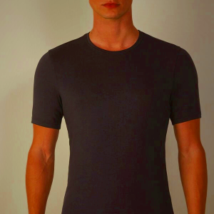 Intimissimi Men's Black Short-Sleeve Modal-Cashmere Top