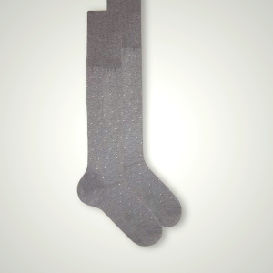 Intimissimi Men's Long Patterned Lisle Cotton Socks - Deep Grey