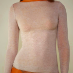 Beige Women's Intimissimi Boat Neck Modal Cashmere Ultralight Top