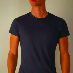 Men's Intimissimi Short-Sleeve Crew-Neck T-Shirt in Extra-Fine Supima® Cotton Blue