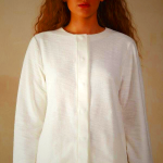 Women's Intimissimi Soft Dreams Long Sleeve Button-Up Shirt White