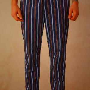 Men's Intimissimi Striped Cotton Full-Length Clothing Blue