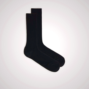 Men's Intimissimi Black Short Ribbed Egyptian Cotton Socks