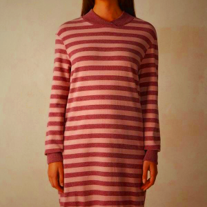 Women's Intimissimi Winter Candies Striped Night Shirt - Pink/Dark Pink